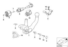 Тягово-сцепное устройство для BMW E34 M5 S38 (схема запасных частей)