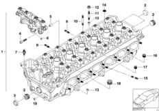 головка блока цилиндров для BMW Z3 Z3 M3.2 S54 (схема запасных частей)