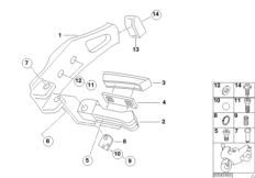 Планка упора для ног/упор для ног Зд для BMW R28 R 1150 R 01 (0429,0439) 0 (схема запасных частей)