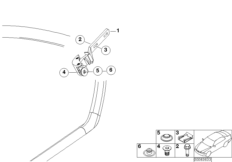 Механизм перемещения стекла двери Зд для BMW E46 325ti M54 (схема запасных частей)