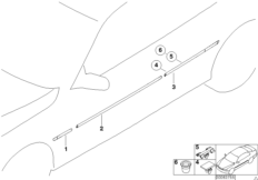 Наружные накладки / декоративные решетки для BMW E46 325xi M54 (схема запасных частей)