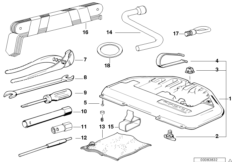 Бортовой инструмент/ящик для инструм. для BMW E38 725tds M51 (схема запасных частей)