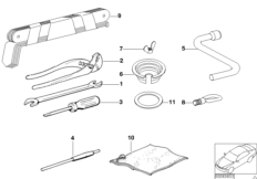Бортовой инструмент/ знак авар.остановки для BMW E39 540i M62 (схема запасных частей)