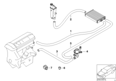 Водяные шланги/ водяной клапан для BMW E46 320d M47 (схема запасных частей)
