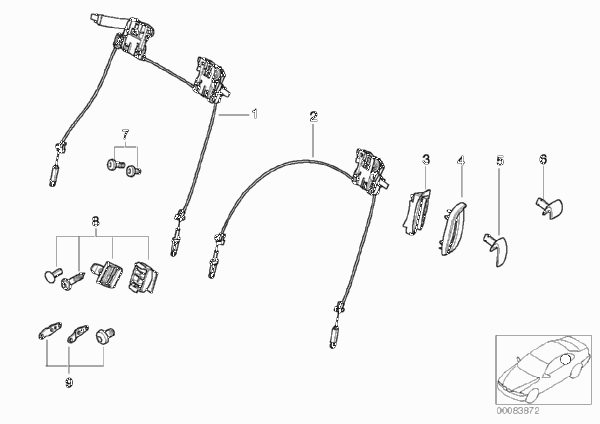 Сиденье Пд-механизм разблокировки спинки для BMW E46 330Ci M54 (схема запчастей)