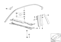 Наружные накладки / декоративные решетки для BMW E36 320i M50 (схема запасных частей)