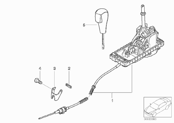 Механизм ПП стептроник АКПП для BMW R50 One 1.6i W10 (схема запчастей)