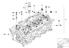 головка блока цилиндров для BMW E93N 320i N46N (схема запасных частей)