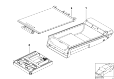 Подлокотник заднего сиденья многофункц. для BMW E46 325xi M54 (схема запасных частей)