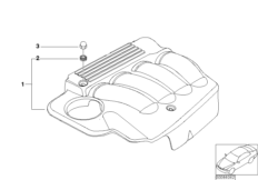 Звукоизоляционный кожух двигателя для BMW E83 X3 2.0i N46 (схема запасных частей)