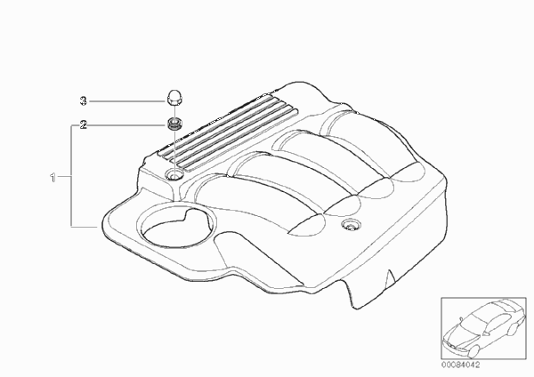 Звукоизоляционный кожух двигателя для BMW E46 318Ci N42 (схема запчастей)