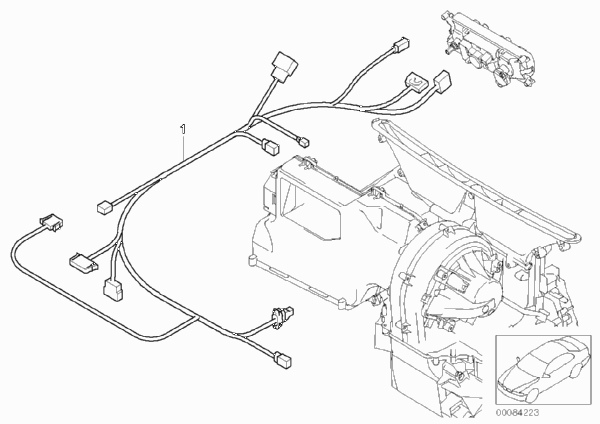 Пучок проводов отопителя/кондиционера для BMW R52 Cooper S W11 (схема запчастей)