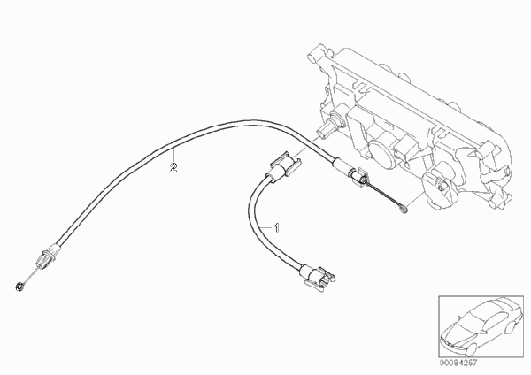 Различные тросы/валы для MINI R53 Cooper S W11 (схема запчастей)