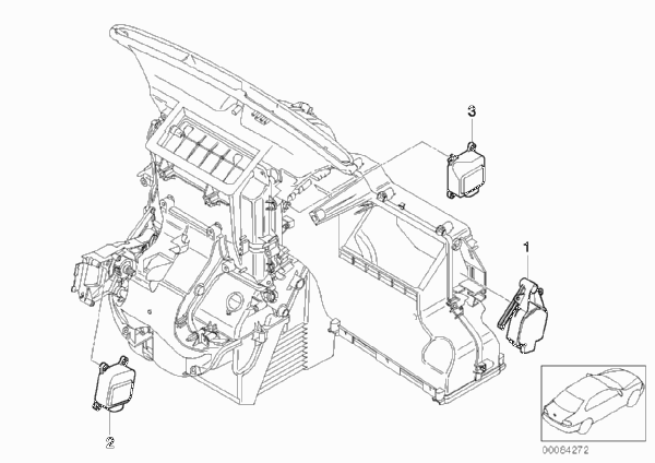 Сервопривод сист.отопления и кондиц. для MINI R53 Cooper S W11 (схема запчастей)