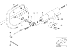 Топливный фильтр/ регулятор давления для BMW Z3 Z3 M3.2 S54 (схема запасных частей)