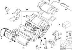 Детали корпуса кондиционера для BMW E52 Z8 S62 (схема запасных частей)