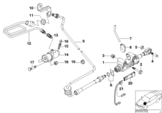Привод управления сцеплением для BMW E53 X5 3.0d M57N (схема запасных частей)