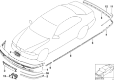 Дооснащение Facelift 2000 для BMW E39 530d M57 (схема запасных частей)