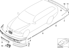 Дооснащение Facelift 2000 для BMW E39 528i M52 (схема запасных частей)