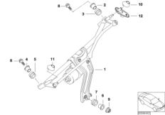 Стеклоочиститель авт.с левым рулем для MINI R50 Cooper W10 (схема запасных частей)