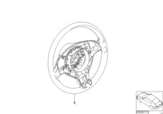 Спорт.рул.колесо из дерева с НПБ Smart для BMW E53 X5 3.0i M54 (схема запасных частей)