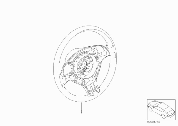 Спорт.рул.колесо из дерева с НПБ Smart для BMW E46 330d M57N (схема запчастей)