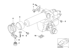 Крепление гидроагрегата/напорн.трубопр. для BMW E46 M3 S54 (схема запасных частей)