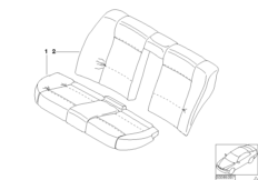 Индивидуальная обивка сиденья Зд кожа N6 для BMW E46 318d M47 (схема запасных частей)