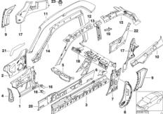 Детали бокового каркаса для BMW Z3 Z3 M3.2 S54 (схема запасных частей)