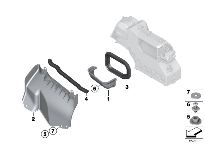 Впускной воздуховод моторного отсека для MINI R60 Cooper S N18 (схема запчастей)