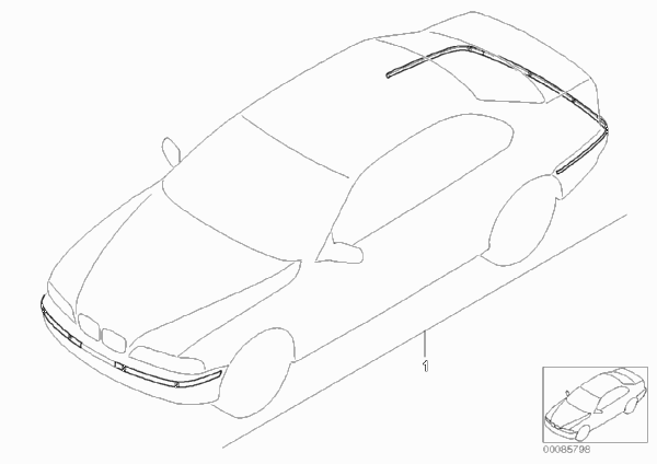 Комплект дооснащения PDC для BMW E60 525i M54 (схема запчастей)
