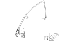 Механизм перемещения стекла двери Пд для BMW E46 325ti M54 (схема запасных частей)
