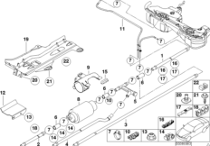 Топливопровод/насос дизельного топлива для BMW E46 330xd M57 (схема запасных частей)