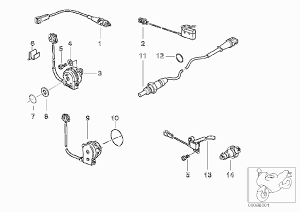 Различные переключатели для BMW R21 R 1150 GS 00 (0415,0495) 0 (схема запчастей)