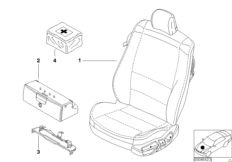 Сиденье Пд в сборе для BMW E46 325i M54 (схема запасных частей)