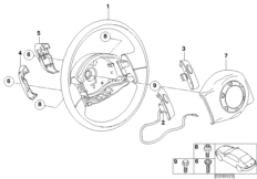 Рулевое колесо с НПБ не многофункцион. для BMW R53 Cooper S W11 (схема запасных частей)