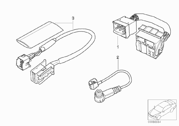 Переходный провод радиоприемника для BMW E39 520d M47 (схема запчастей)