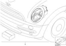 Комплект дооснащения ксеноновой фары для BMW R50 One 1.4i W10 (схема запасных частей)