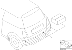 Комплект дооснащения PDC для BMW R55N Cooper D 2.0 N47N (схема запасных частей)