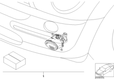Комплект дооснащ.противотуманной фары для BMW R52 Cooper S W11 (схема запасных частей)