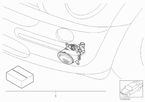 Комплект дооснащ.противотуманной фары для MINI R52 Cooper S W11 (схема запчастей)