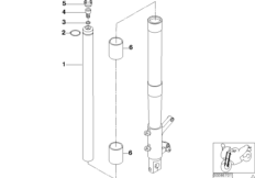 Вертикальная труба телескопической вилки для BMW 259S R 1100 S 98 (0422,0432) 0 (схема запасных частей)