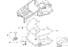 Масляный картер ниж.ч./маслоизм.присп. для BMW E65 735i N62 (схема запасных частей)