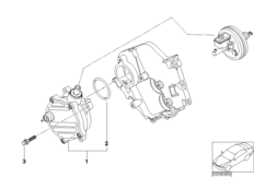 Вакуумный насос с трубопроводом для BMW E65 760i N73 (схема запасных частей)