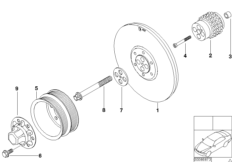 Демпфер крут.колебаний ременного прив. для BMW E86 Z4 M3.2 S54 (схема запасных частей)