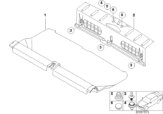 Облицовка пола багажного отделения для MINI R53 Cooper S W11 (схема запасных частей)