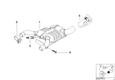 Детали системы выпуска ОГ с креплением для BMW R28 R 1150 R Rockster (0308,0318) 0 (схема запасных частей)