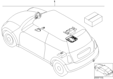 Комплект дооснащения сигнализации для BMW R53 Coop.S JCW GP W11 (схема запасных частей)