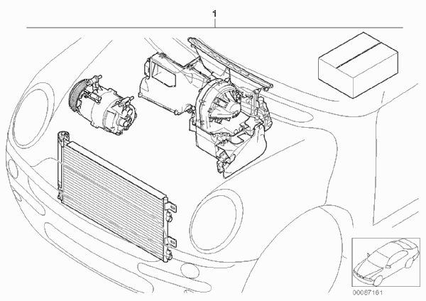 Комплект дооснащ.автом.сист.кондиционир. для MINI R56 Cooper D W16 (схема запчастей)