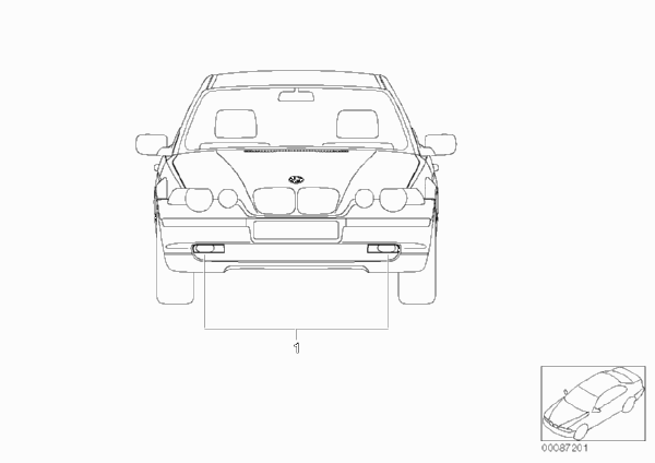 Комплект дооснащ.противотуманной фары для BMW E46 325ti M54 (схема запчастей)
